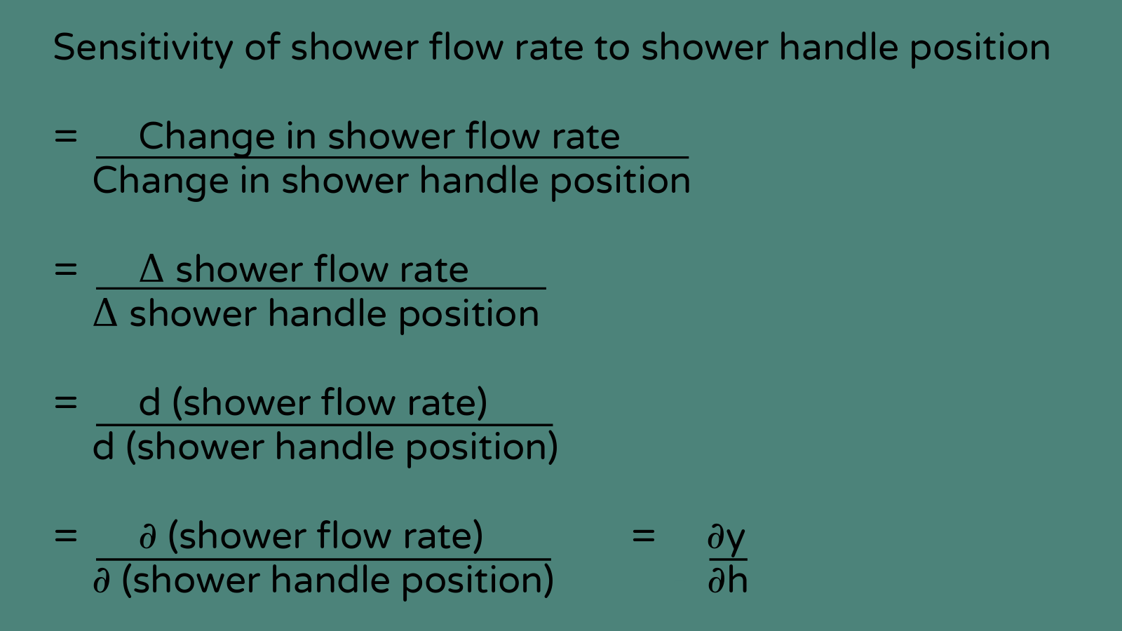 A collection of mathematical expressions of sensitivity.