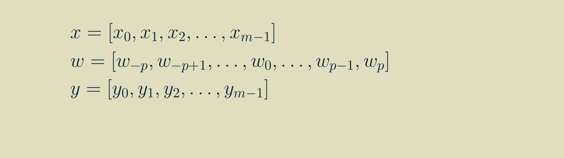 Signal and kernel definitions