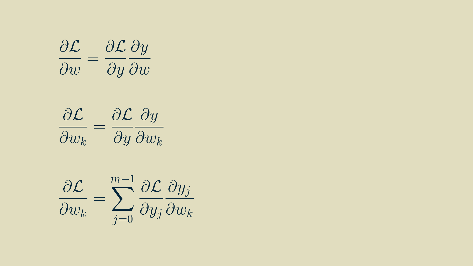 Calulation of the parameter gradient