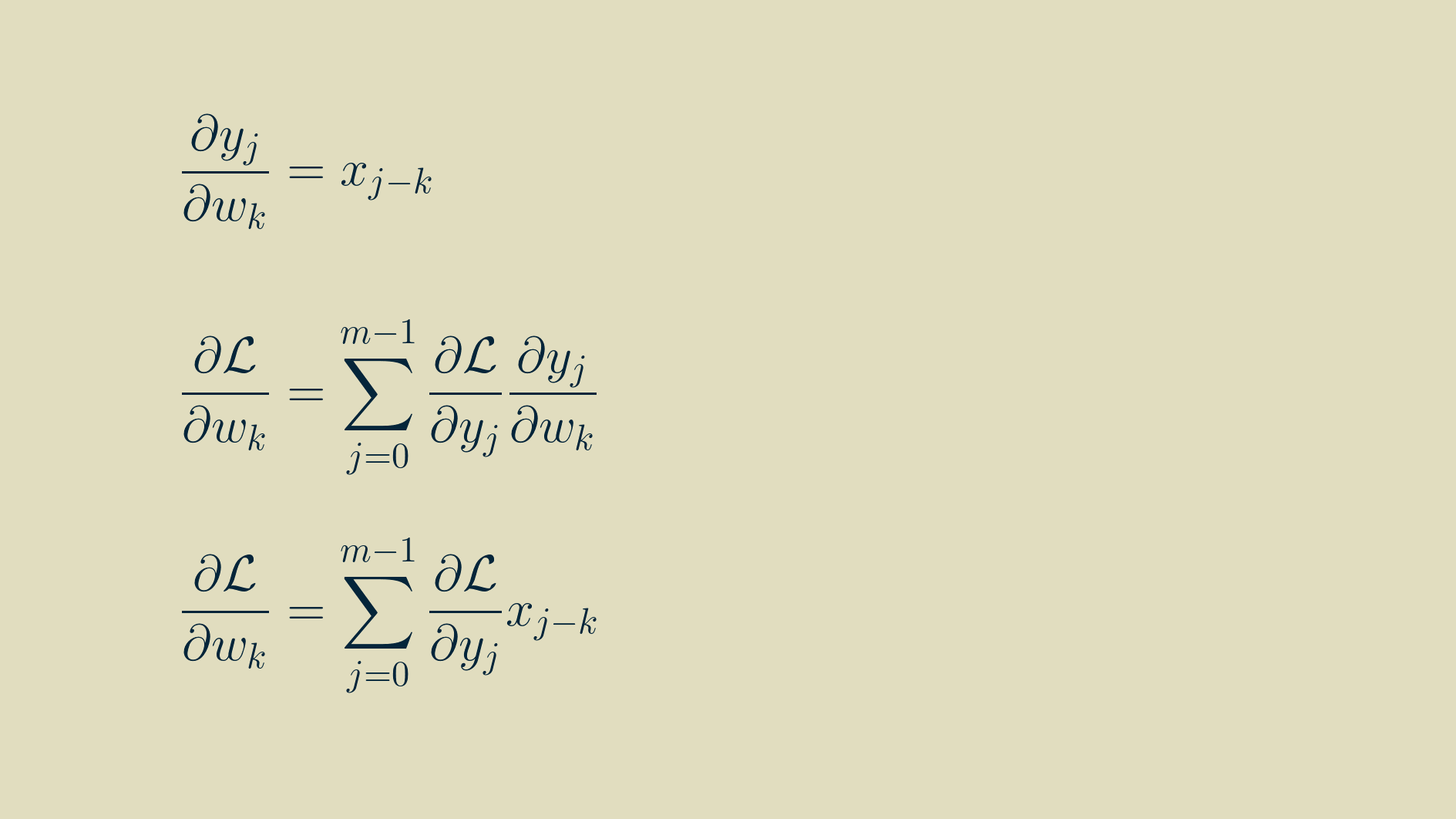 Calulation of the parameter gradient, simplified