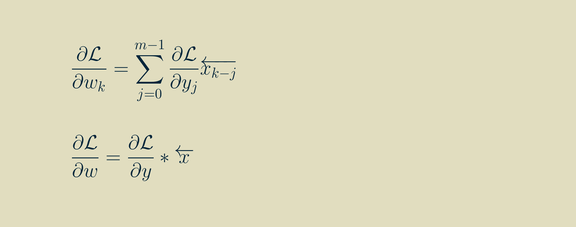 Calulation of the parameter gradient, concise